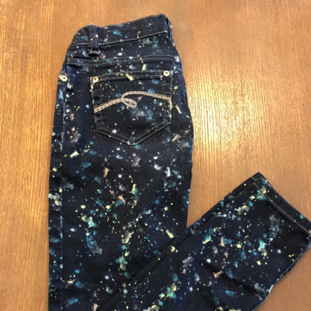 Justice Premium Paint Splatter Jeans Size 8